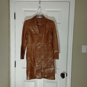 VTG Guess Leather Coat, brown, size S